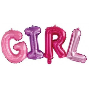Шар Надпись "Girl", Разноцветный
