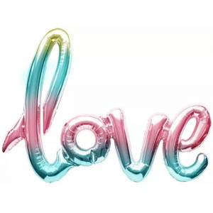 Шар Надпись "Love", Нежная радуга, Градиент