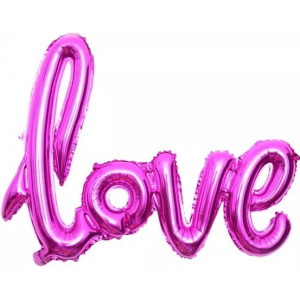 Шар Надпись "Love", Фуксия